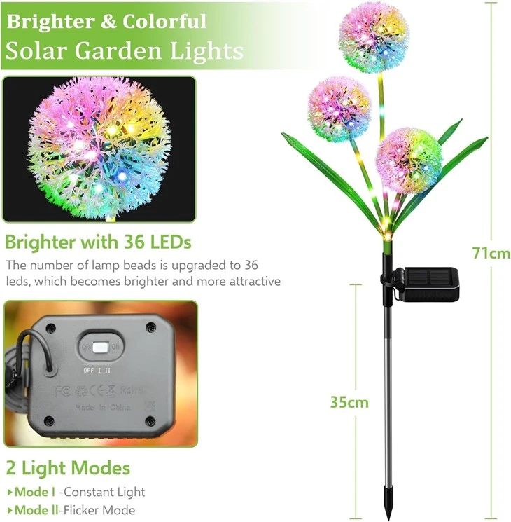 Outdoor Solar Flower Garden Lights 3 Heads suppliers