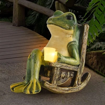 Lumières solaires de jardin de grenouille miniature