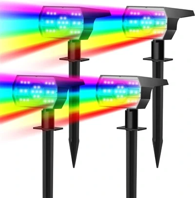 Lumières changeantes de couleur solaire extérieure multicolore RVB pour le paysage de cour de jardin