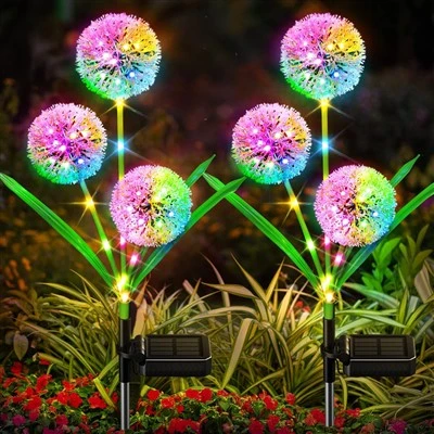 Le jardin de fleurs solaire extérieur allume 3 têtes