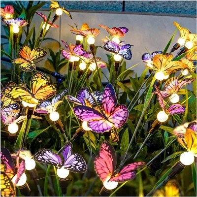 Lumières solaires de jardin de papillon pour la décoration de voie de patio de cour