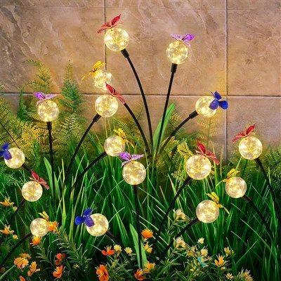 Lampes de jardin à énergie solaire, luciole se balançant