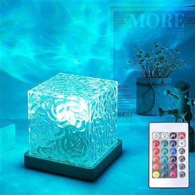 Lampe cube LED à ondulation d'eau